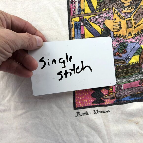 Vintage Single Stitch Hanes Woman's Book Woman T-Shirt XL White - Picture 11 of 15